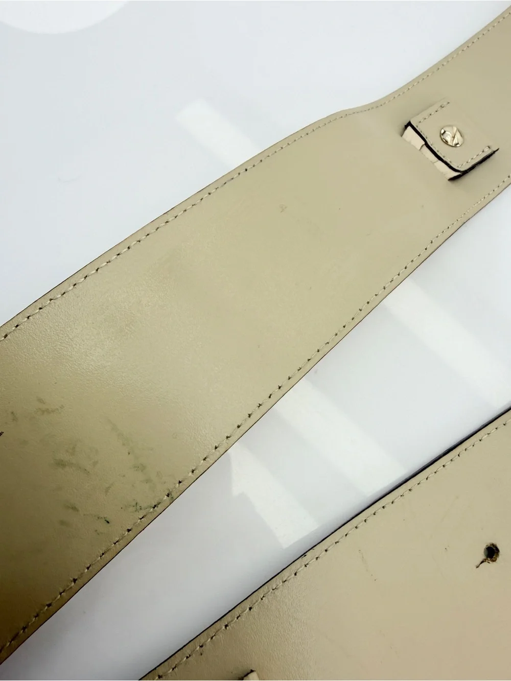 Versace Medusa Crocodile Embossed Leather Belt Beige 85/34 Italy CD9429 Unisex